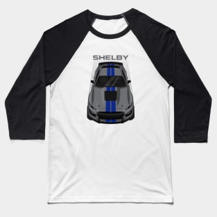 Ford Mustang Shelby GT500 2020-2021 - Magnetic Grey - Blue Stripes Baseball T-Shirt